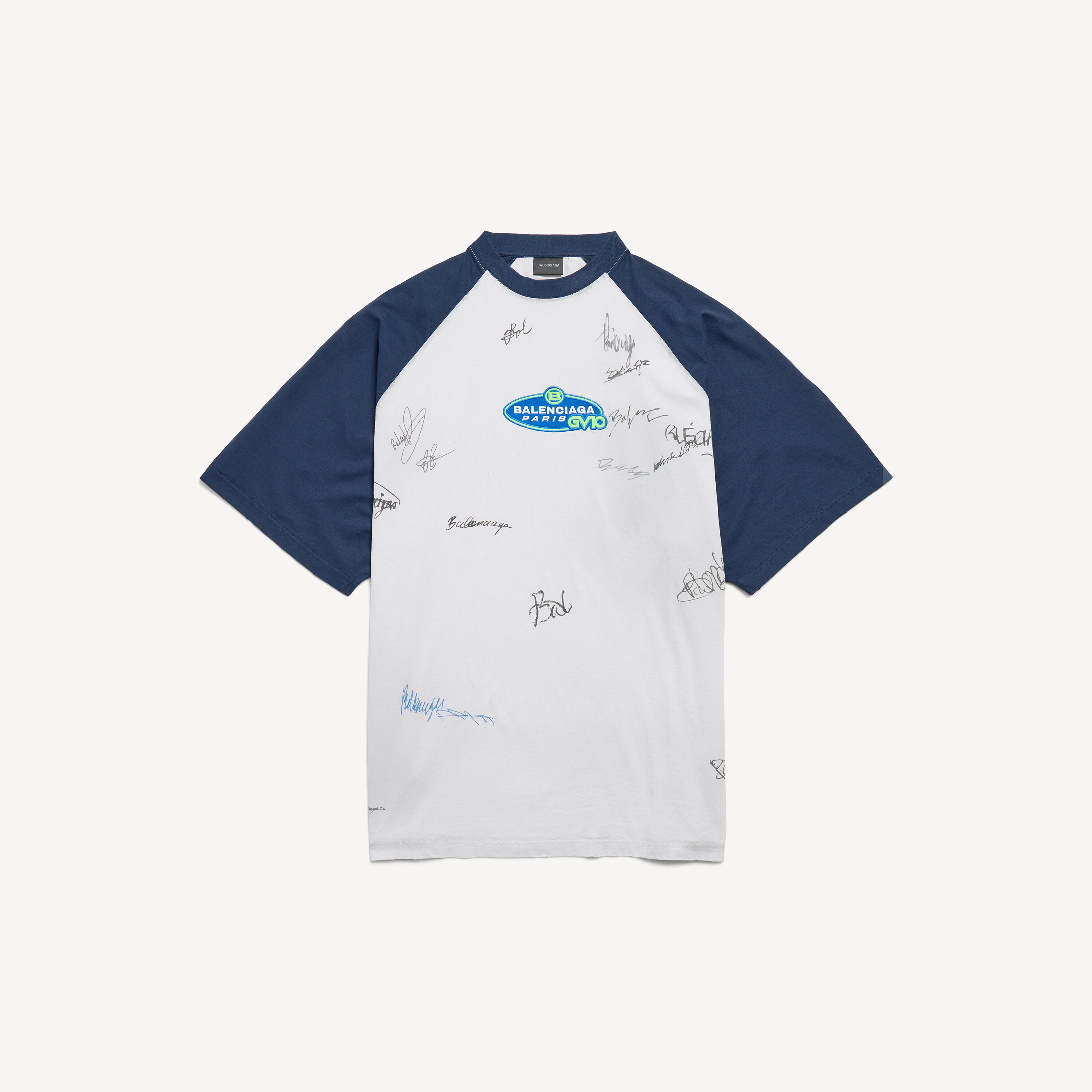 Men's Banana Raglan Oversized T-shirt in Dirty White/blue