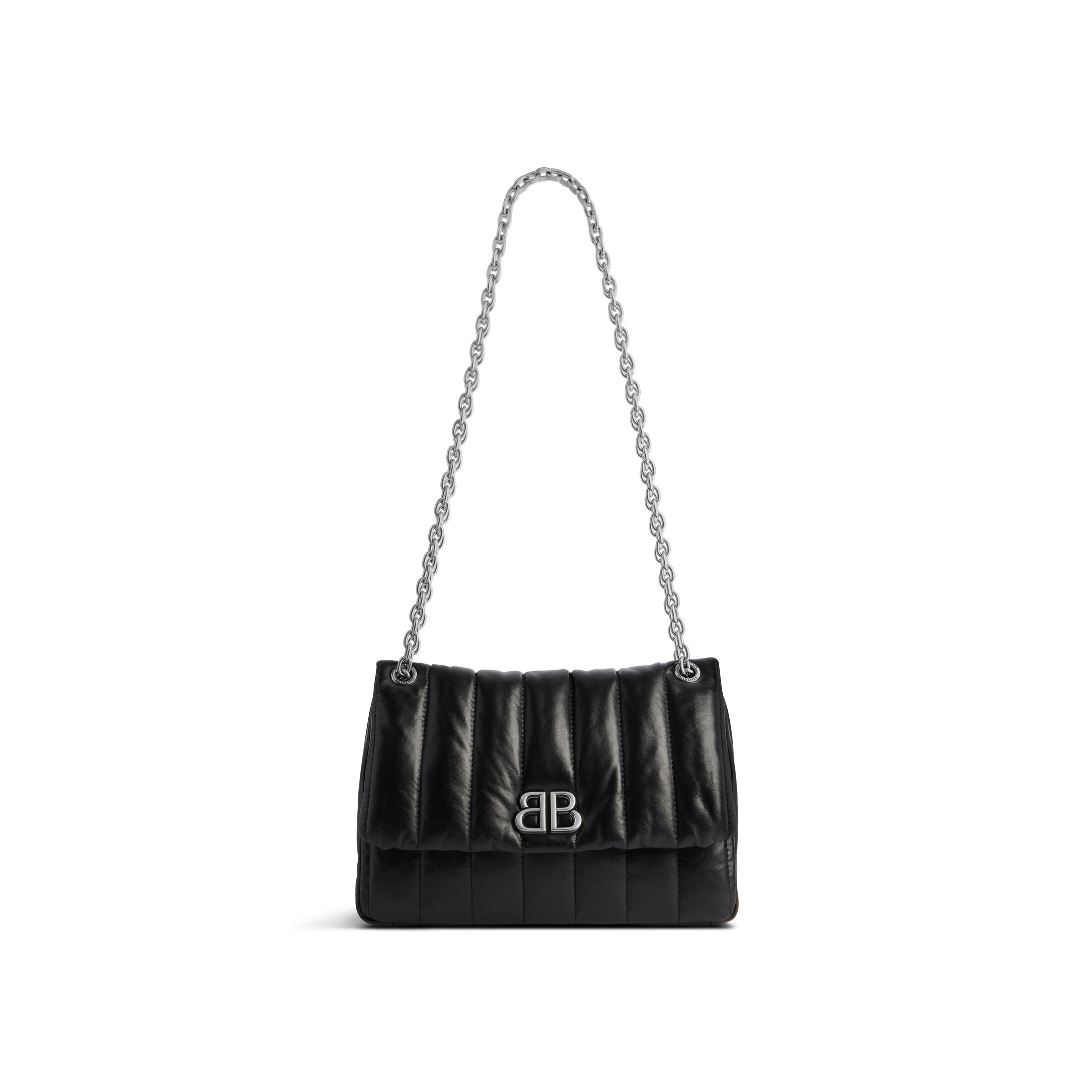 Balenciaga Monaco Mini Bag Quilted - Black - Woman - Calfskin