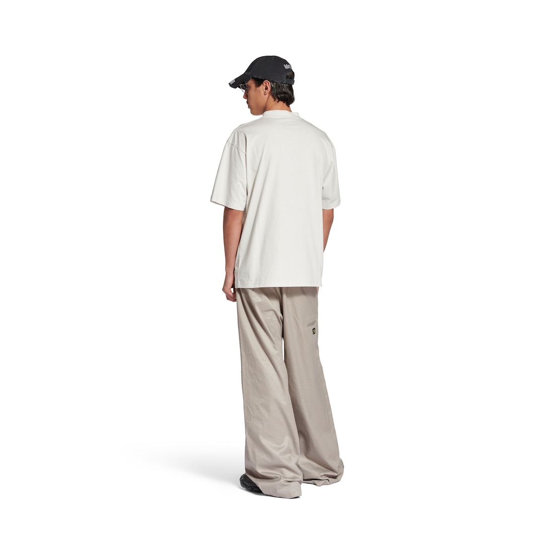 Men's Nano Bb T-shirt Medium Fit in Dirty White | Balenciaga US