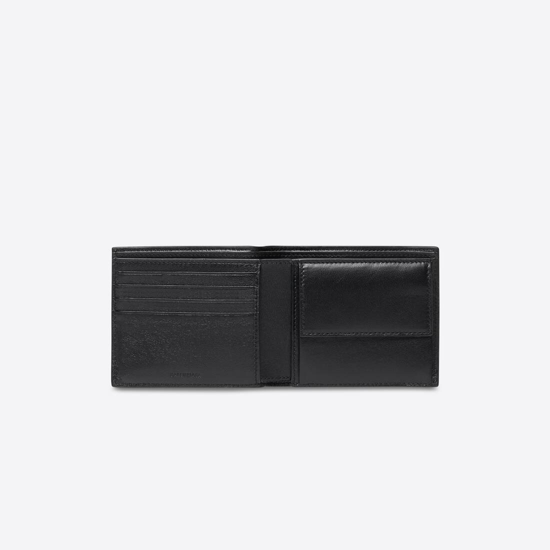 Men's Plate Square Folded Coin Wallet in Black