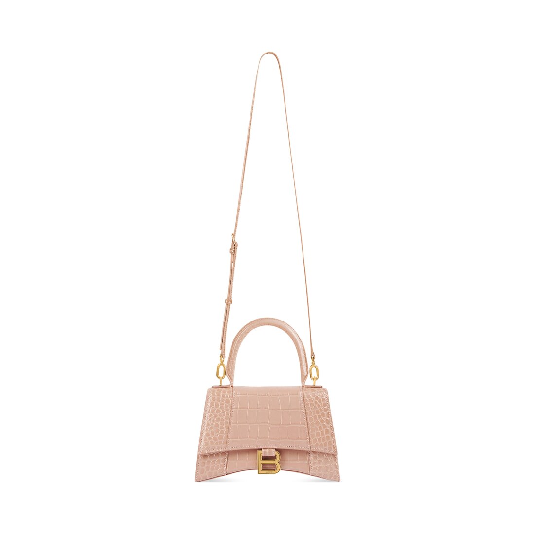 BALENCIAGA: Hourglass bag in leather - Beige  Balenciaga mini bag  5935461LRGM online at