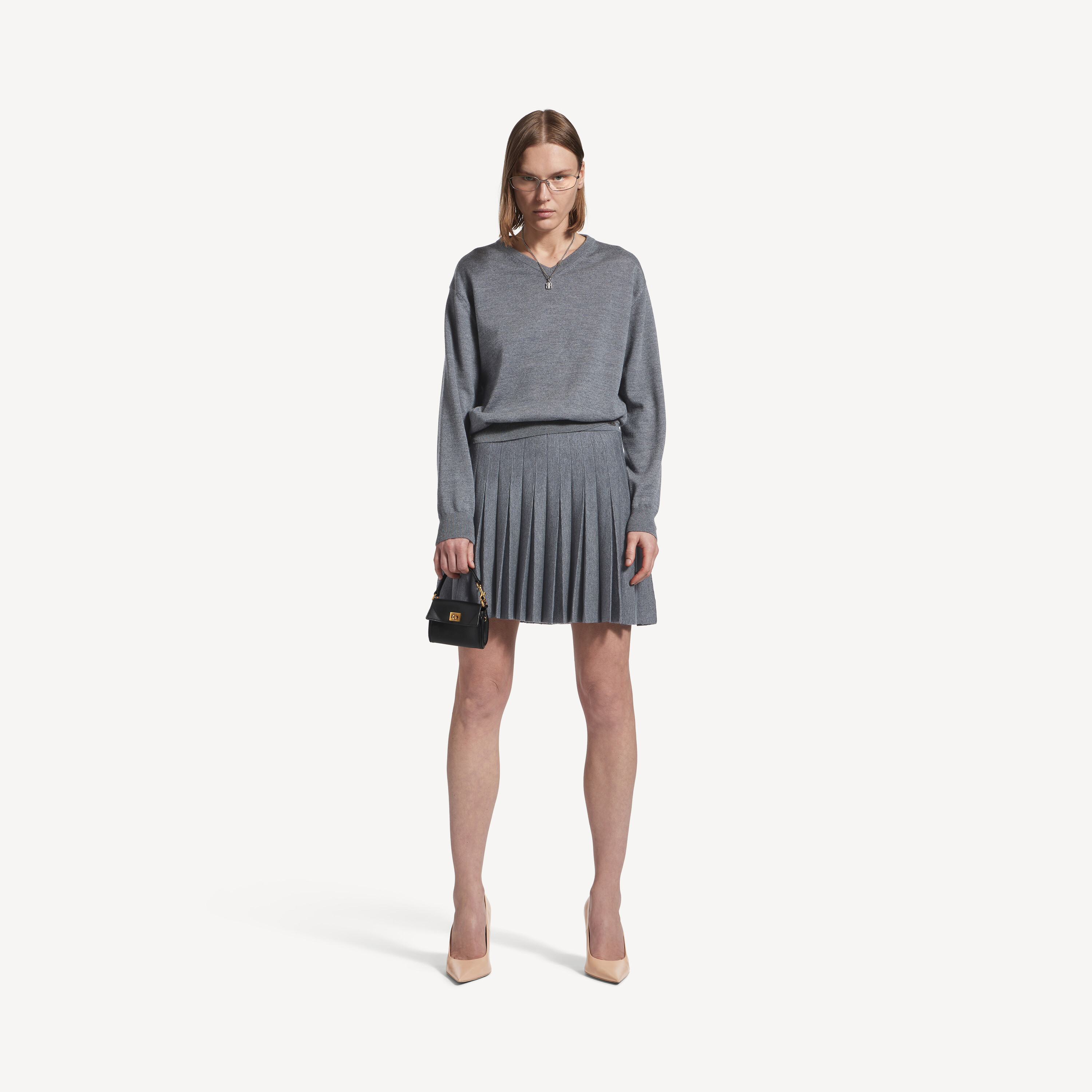 ヘザーグレー の ウィメンズ プリーツスカート | Balenciaga JP