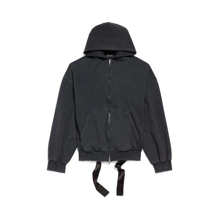 レースアップ ジップアップ hoodie