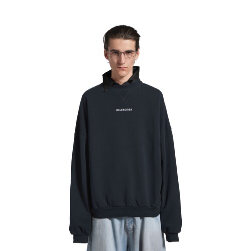 balenciaga back shirt collar crewneck