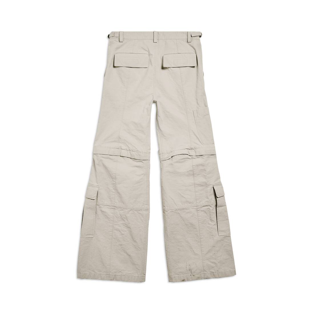 Hybrid flared cotton cargo pants in beige - Balenciaga