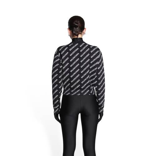 Women's Mini Allover Logo Sweater in Black | Balenciaga US