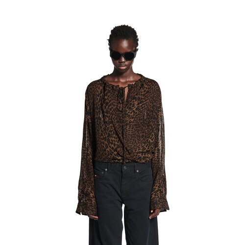 leopard minimal blouse