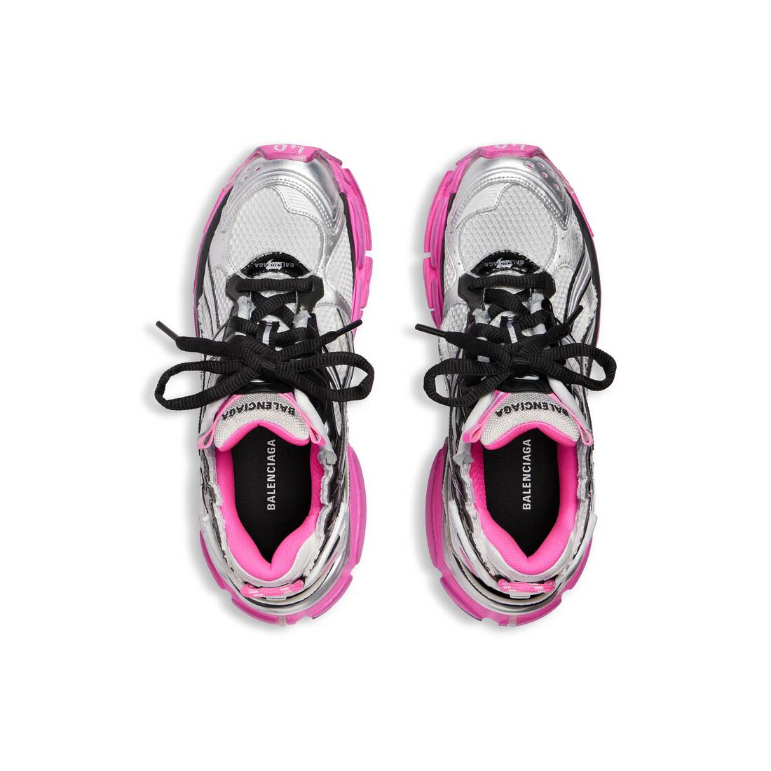 Women’s Runner Sneaker in Silver/black/neon-pink| Balenciaga® US