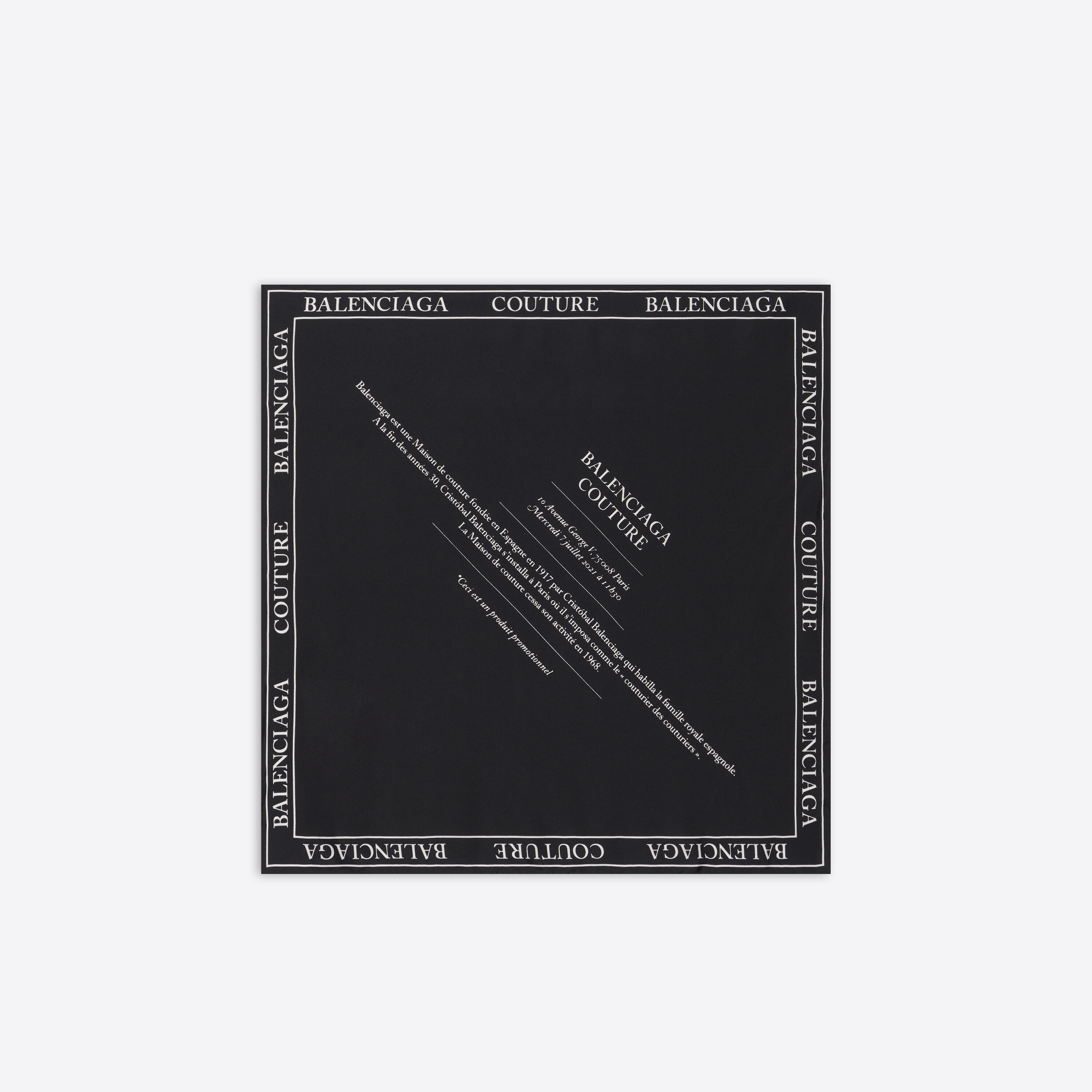 balenciaga black and white scarf