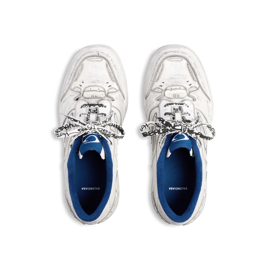 Men's Hamptons Worn-out Sneaker in White/dark Blue/grey