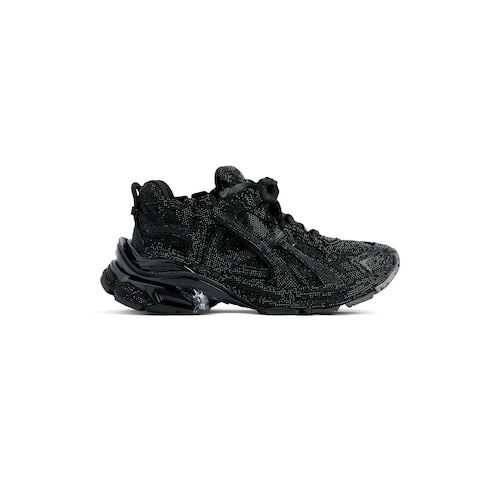 runner sneaker with rhinestones