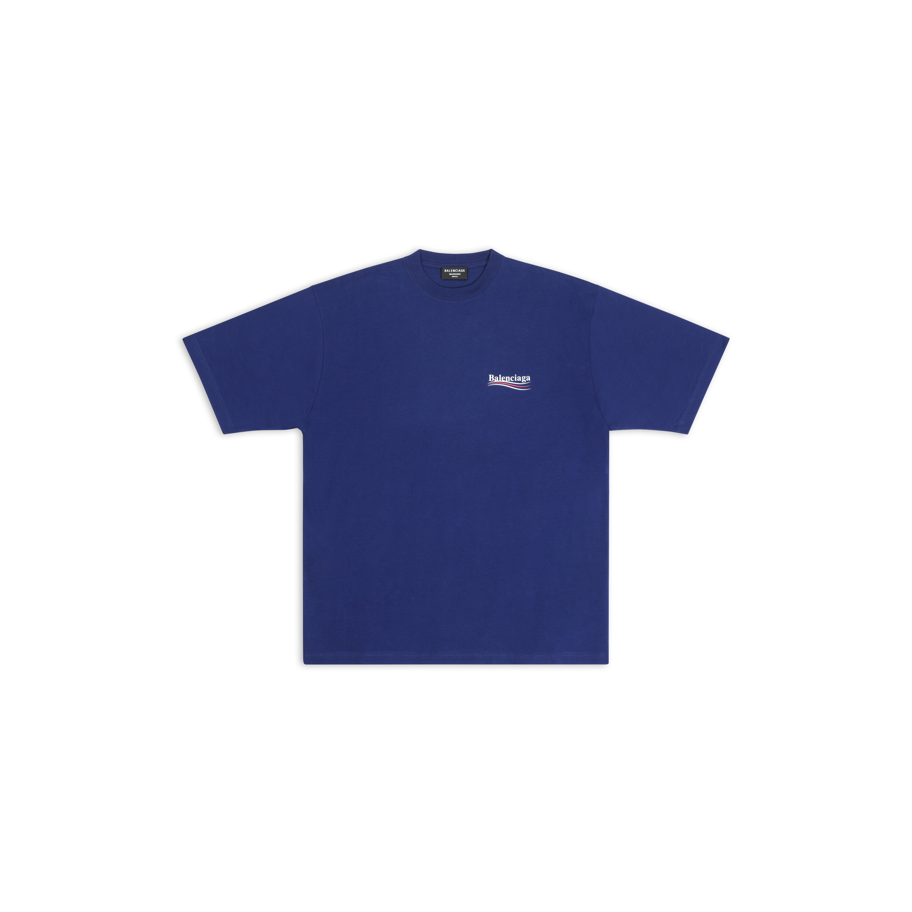 Political Campaign T-shirt Fit in Pacific Blue/white | Balenciaga US