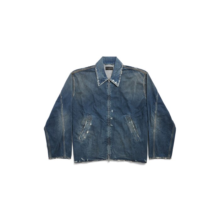 zip-up denim jacket