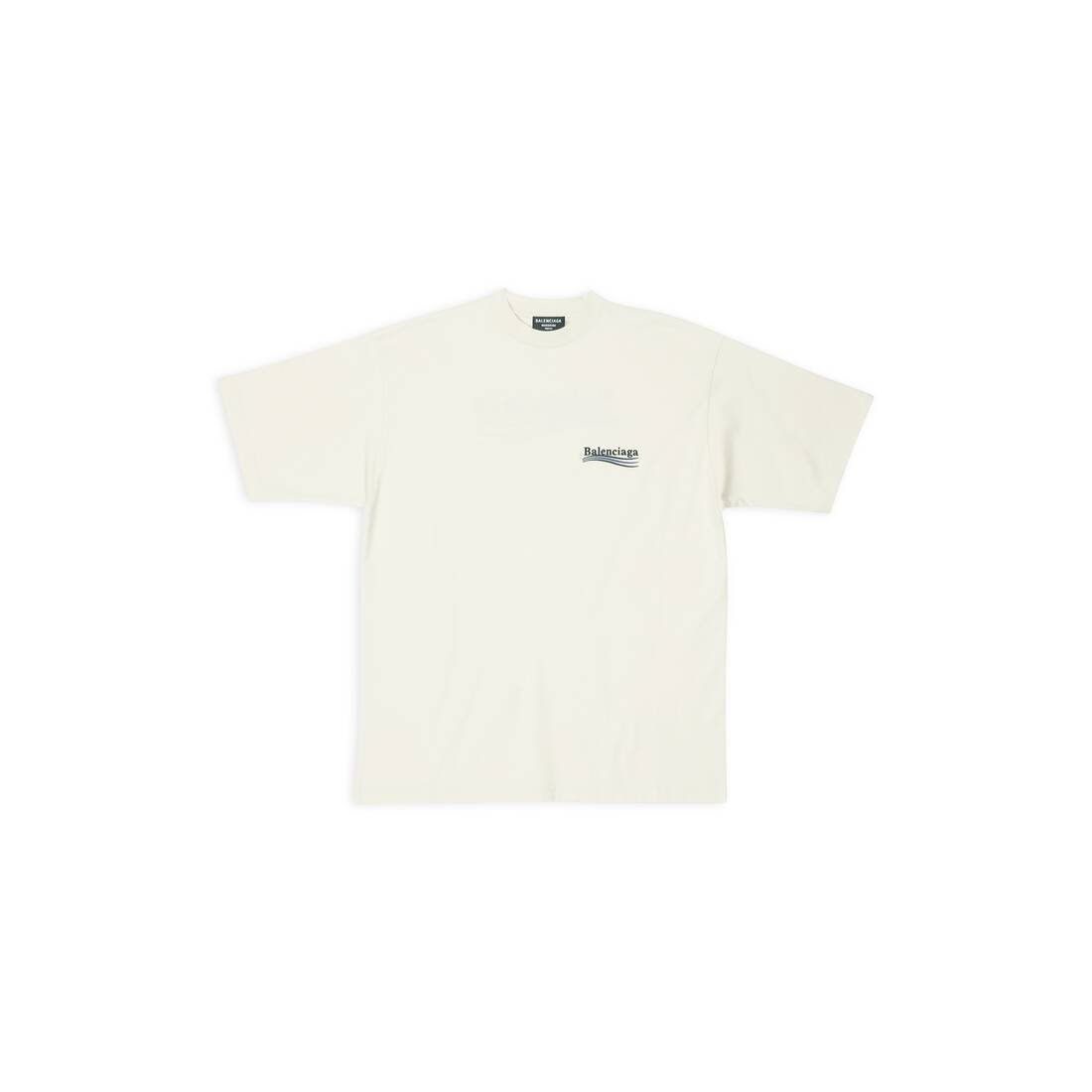 Men's Political Campaign T-shirt Large Fit in Off White | Balenciaga US