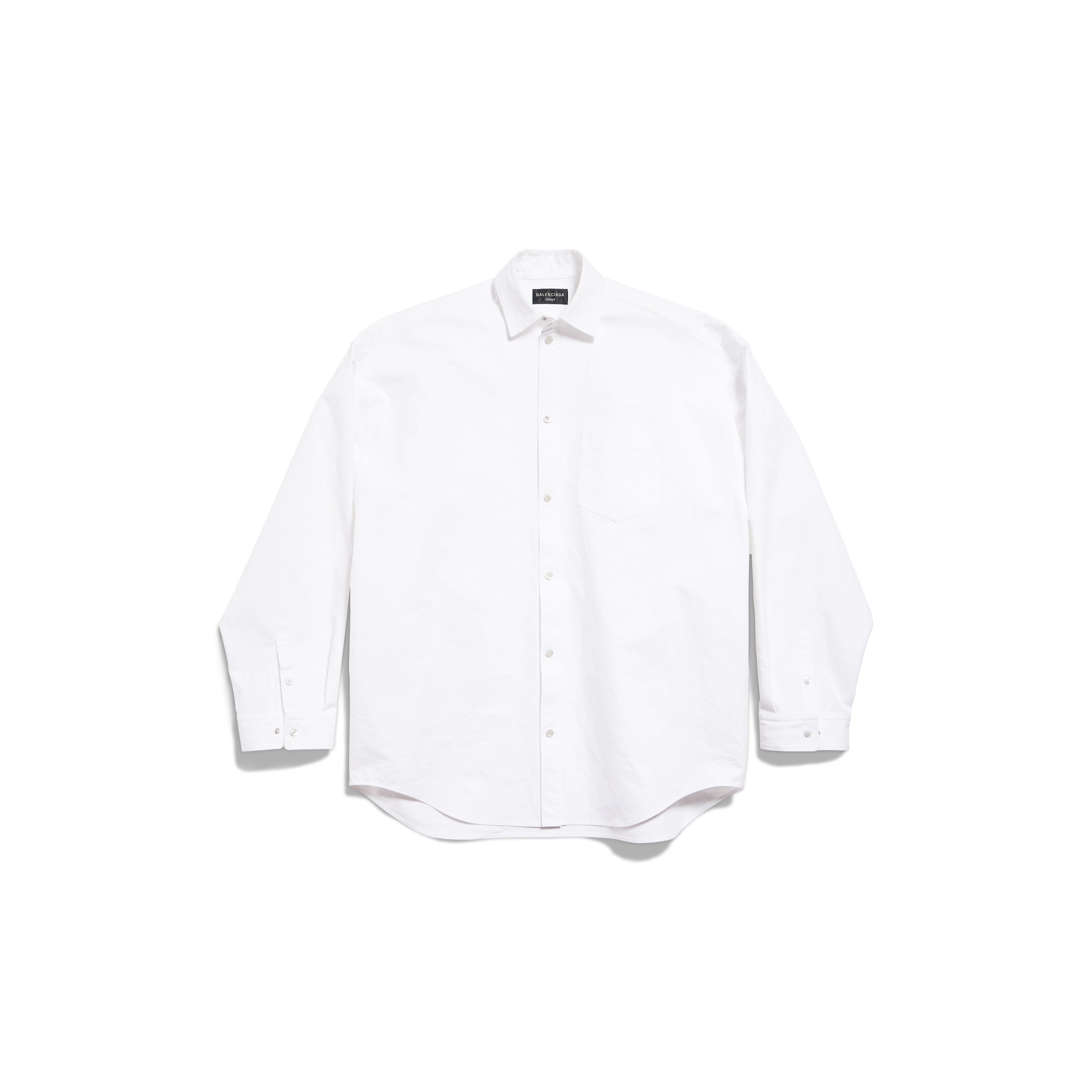 Balenciaga Outerwear Shirt Large Fit - White - Unisex - M - Cotton