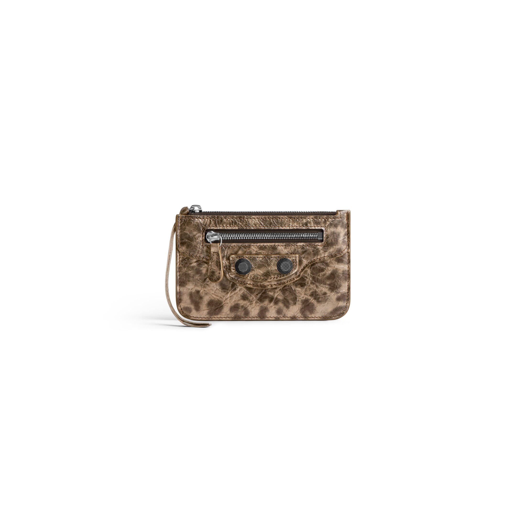 Balenciaga Porte-Cartes Et Monnaie Long Le Cagole À Imprimé Léopard - Marron - Femme - Cuir D'Agneau