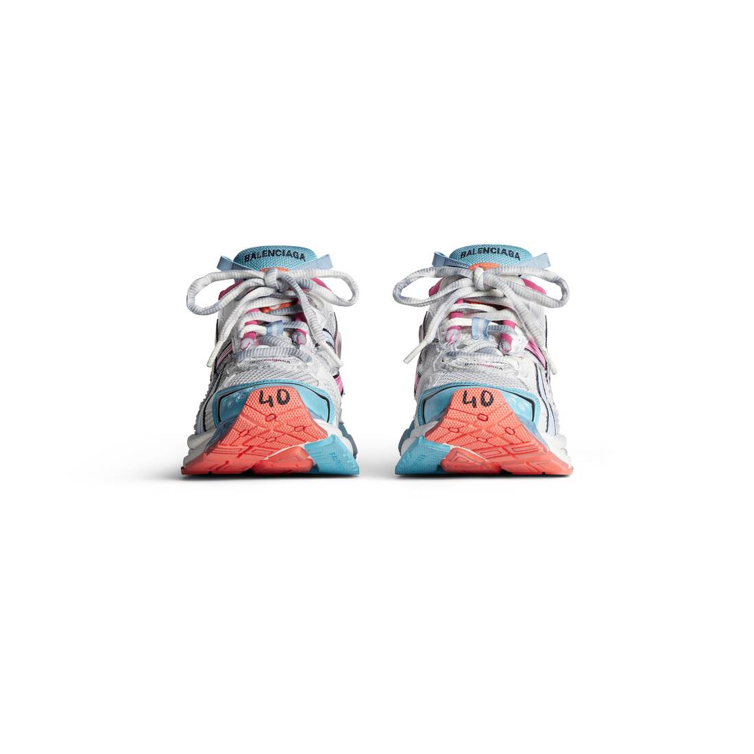 Women's Runner Sneaker in White/blue/pink/orange