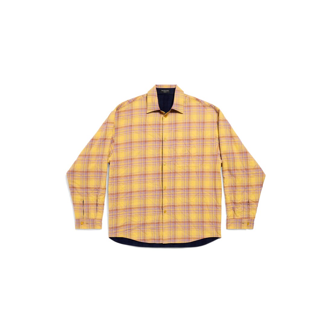 Men's Balenciaga Reversible Shirt Large Fit in Yellow/blue | Balenciaga US