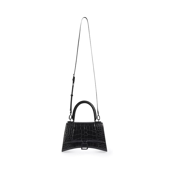 Women's Hourglass Xs Handbag Crocodile Embossed in Black | Balenciaga AU