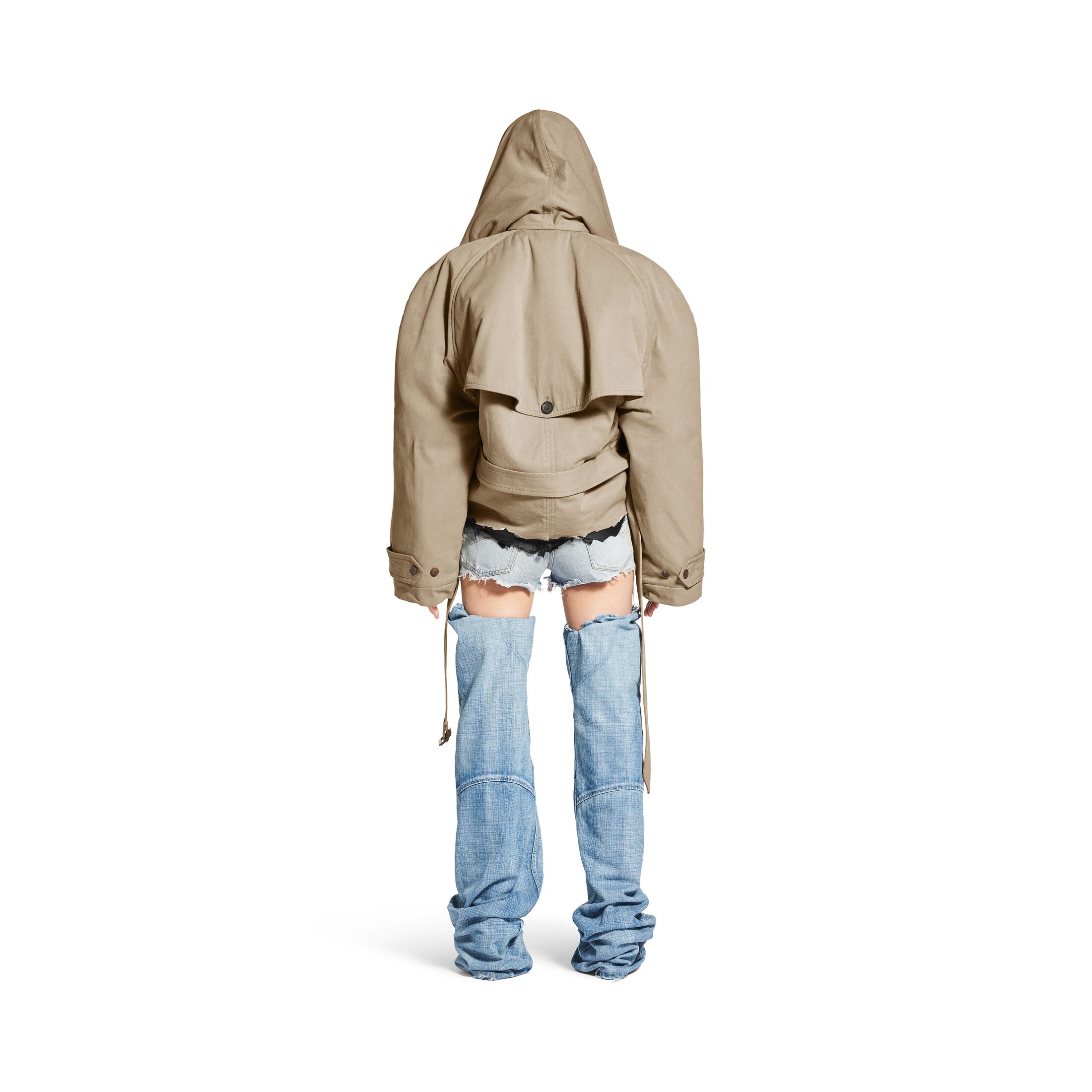 flipped hooded trench