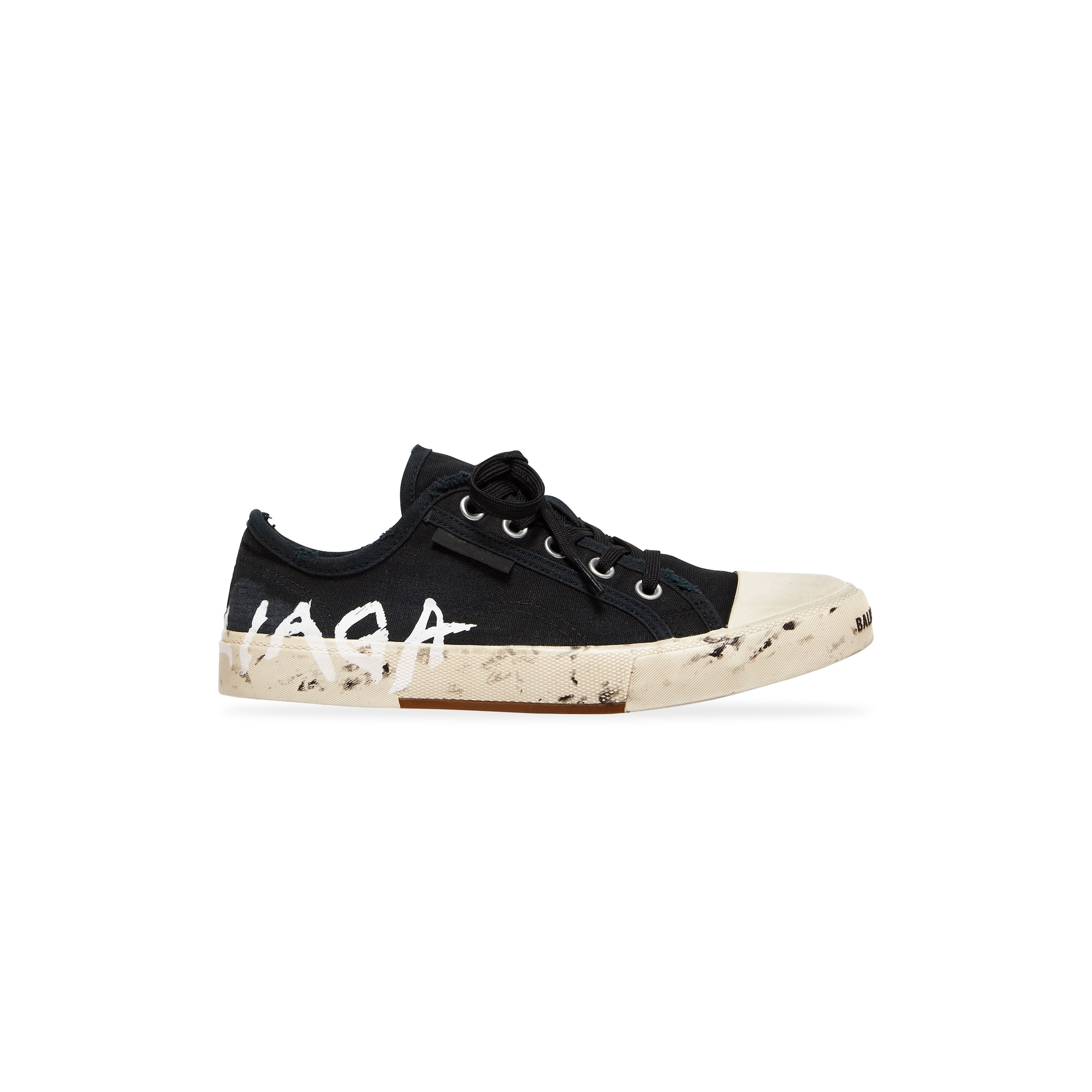 Balenciaga Paris Low Top Graffiti Sneaker - Black - Woman - 36 - Cotton