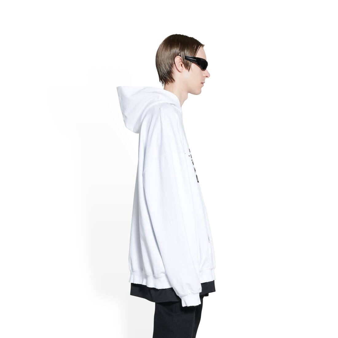 Hand-drawn Bb Icon Hoodie Large Fit in White | Balenciaga CA