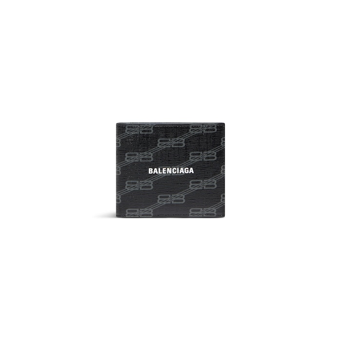 signature quadratische falt-brieftasche bb monogram beschichteter canvas