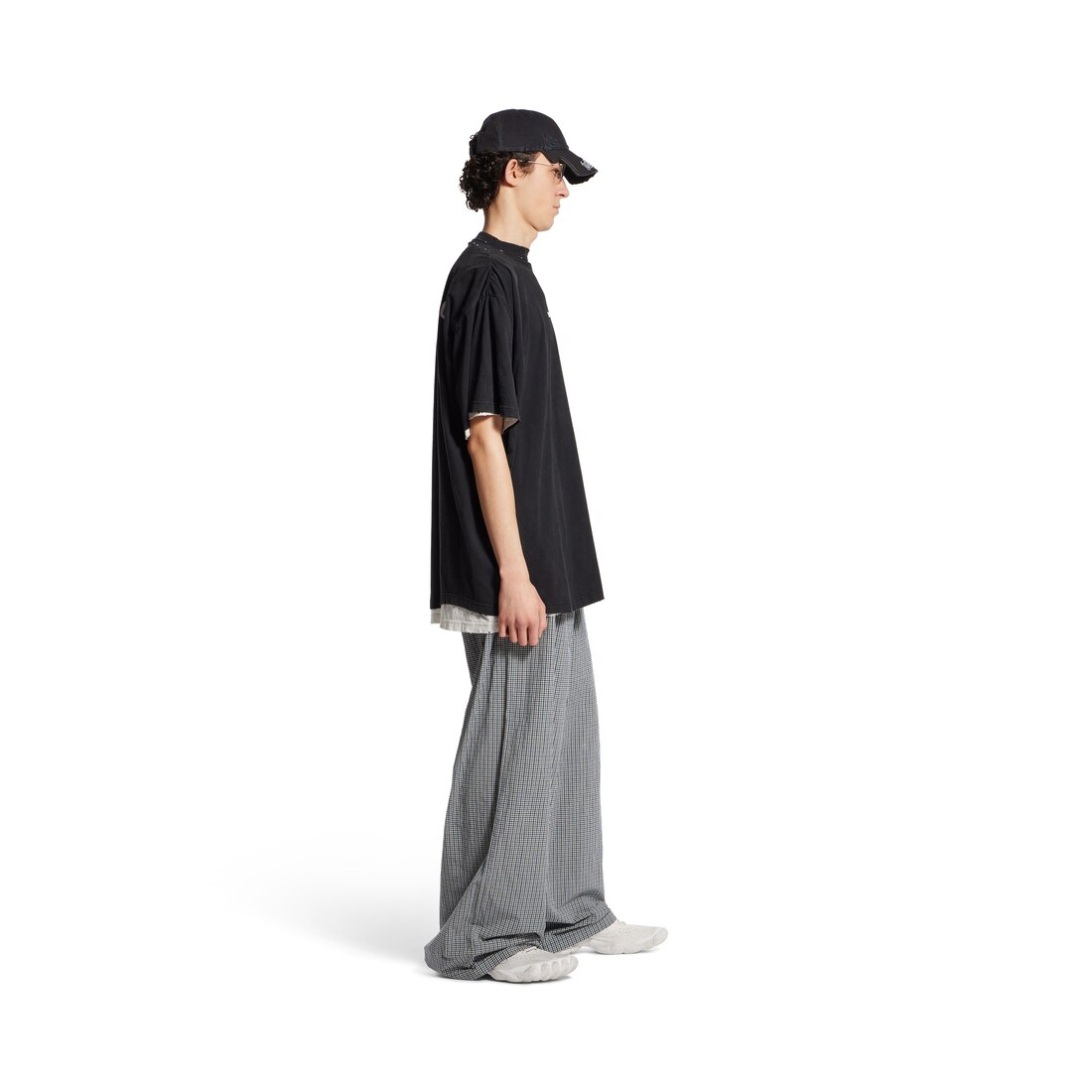 Men's Balenciaga Back Double T-shirt in Black Faded