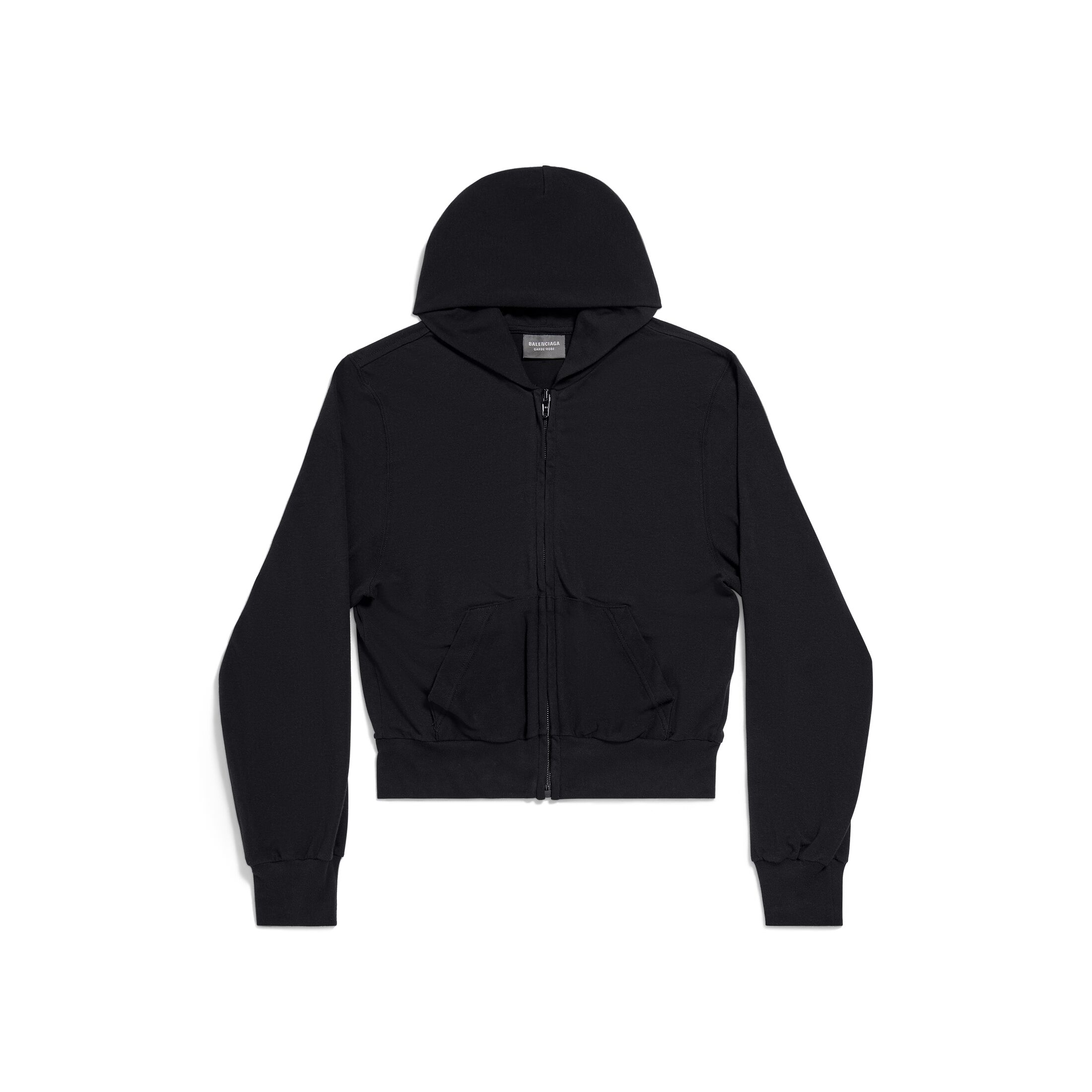 Women's Zip-up Hoodie Fitted in Black | Balenciaga US