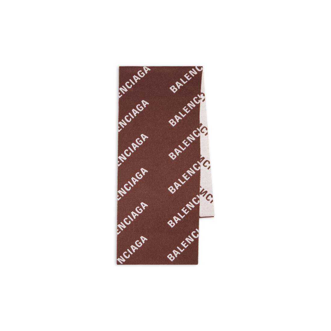 Allover Logo Macro Scarf in Brown | Balenciaga GB