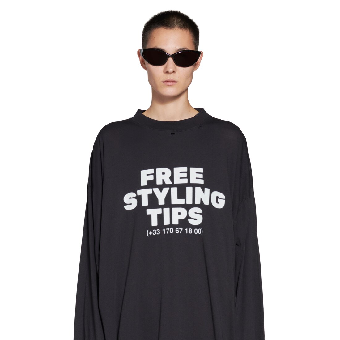 Balenciaga FW21 Free Oversized Distressed T-Shirt - Ākaibu Store