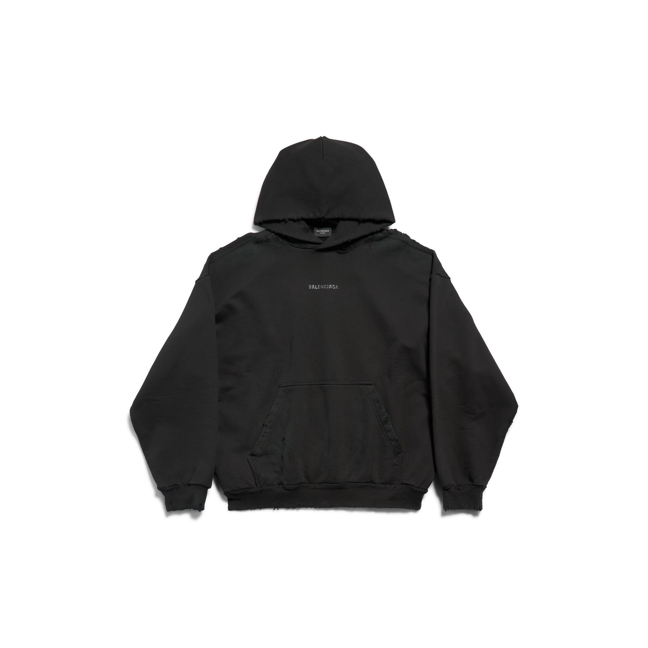 Balenciaga Back Hoodie Medium Fit - Black - Unisex - L - Cotton