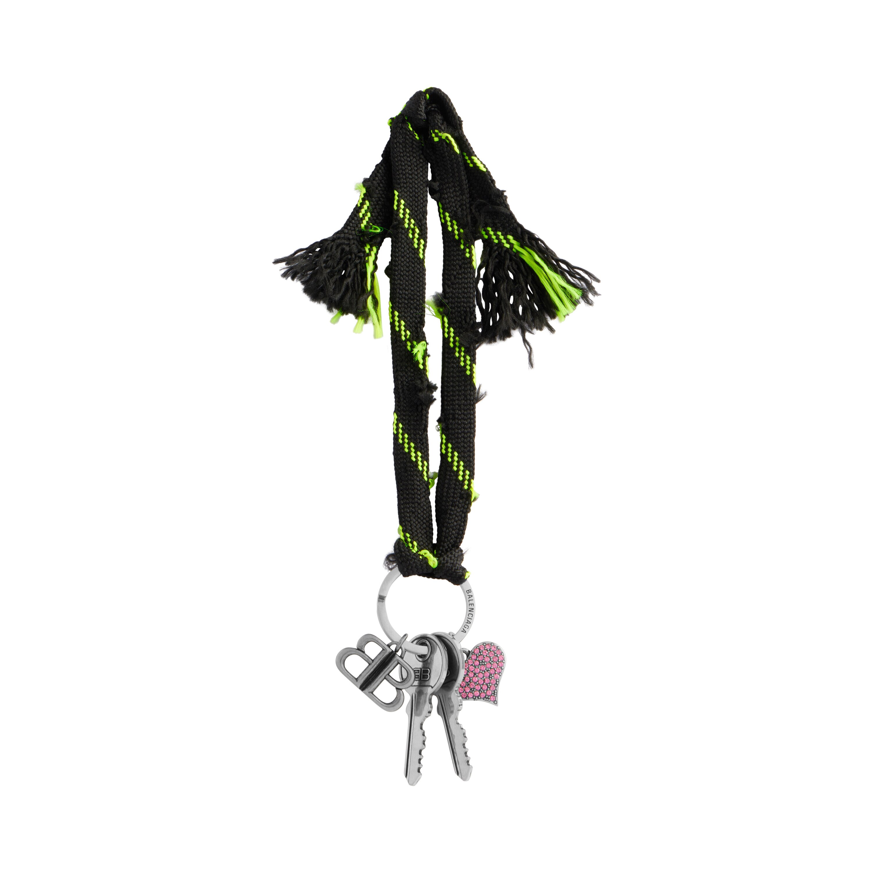 Women's Charm/keychain Shoelace Bb in Black/neon Yellow
