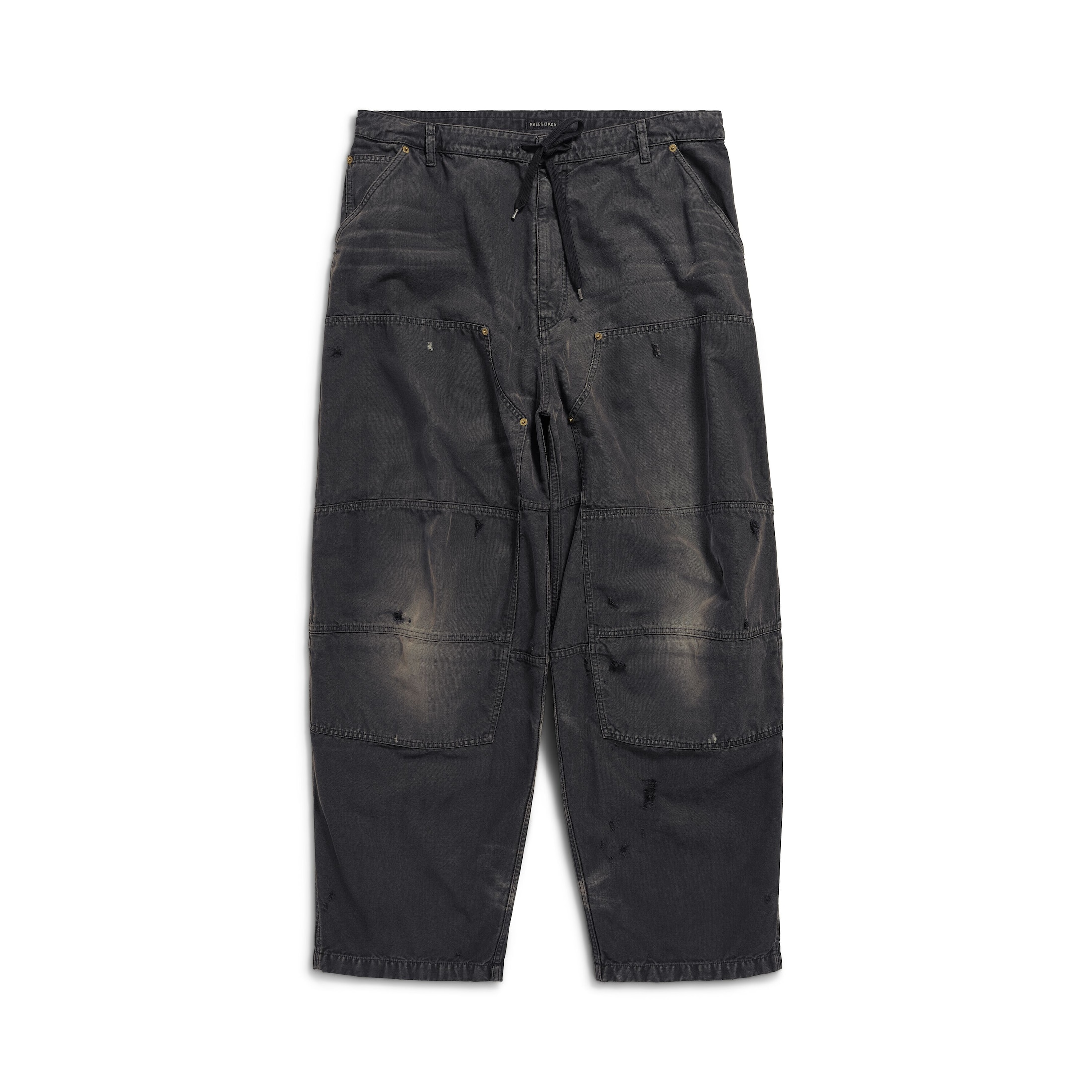 Balenciaga Double Knee Pants - Black - Man - 52 - Cotton