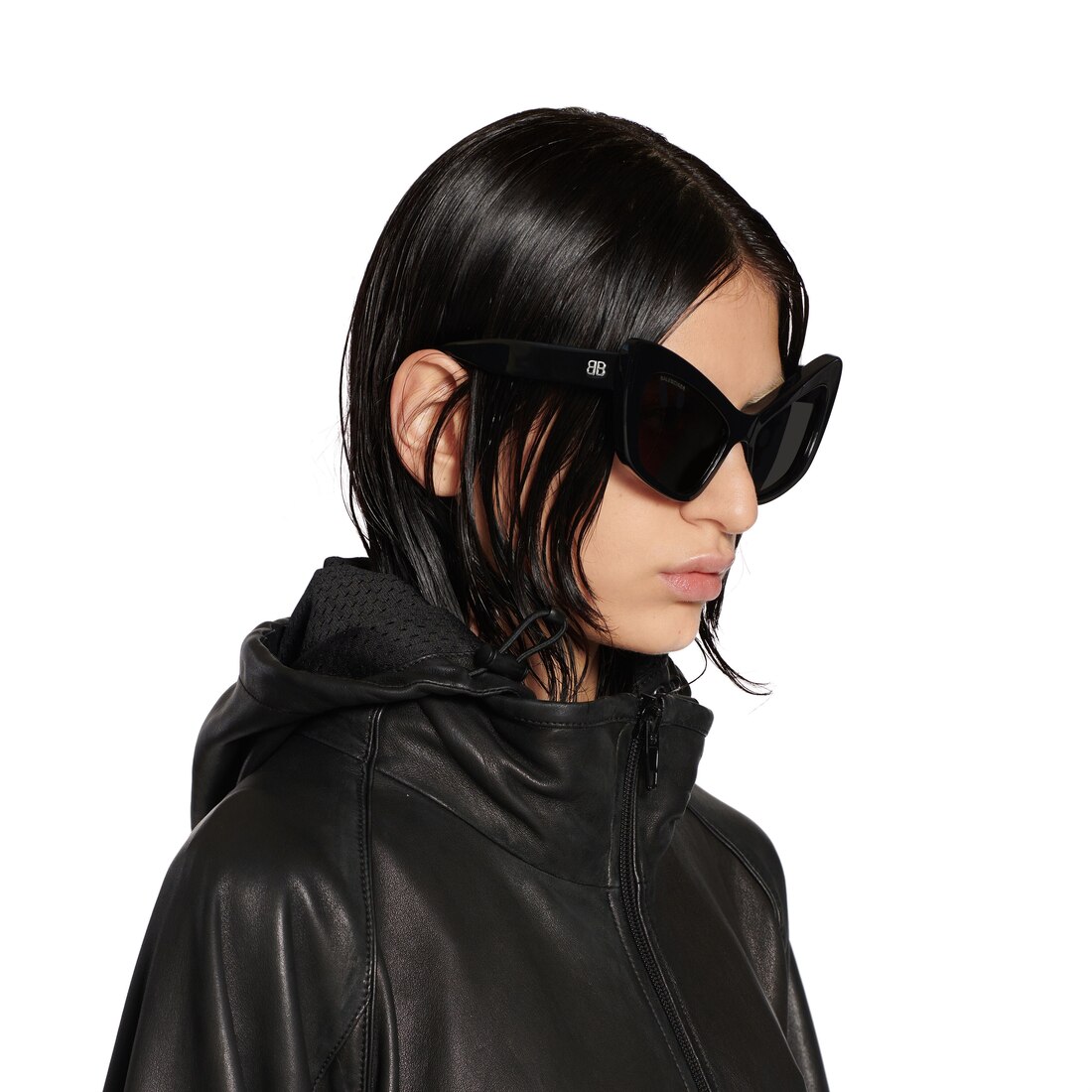 Balenciaga Black Cat-Eye Sunglasses