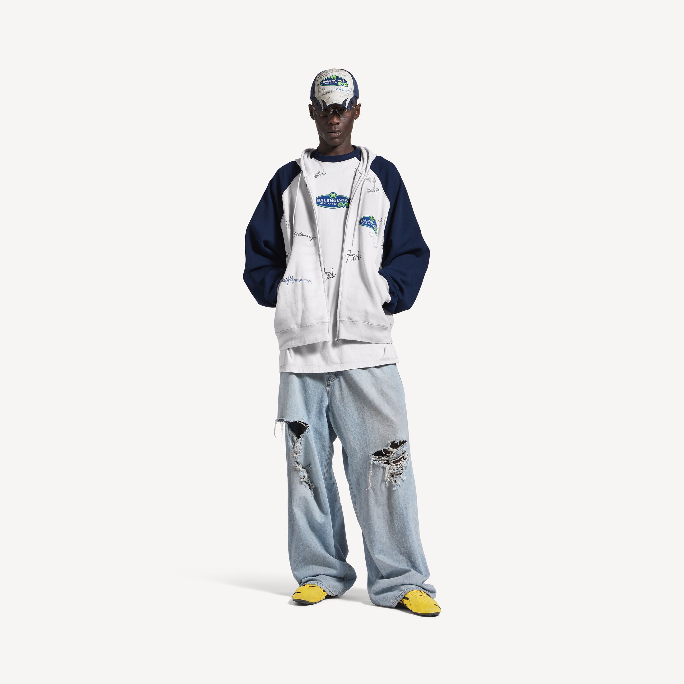 banana raglan oversized zip-up hoodie