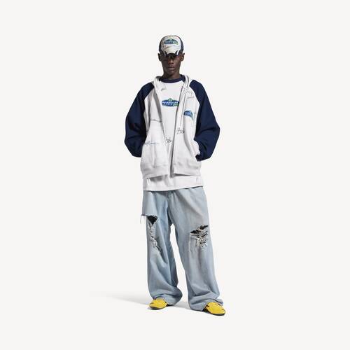 banana ラグラン オーバーサイズ ジップアップ hoodie