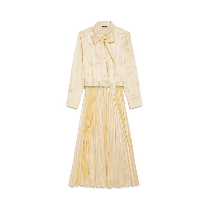 lace-up pleated dress