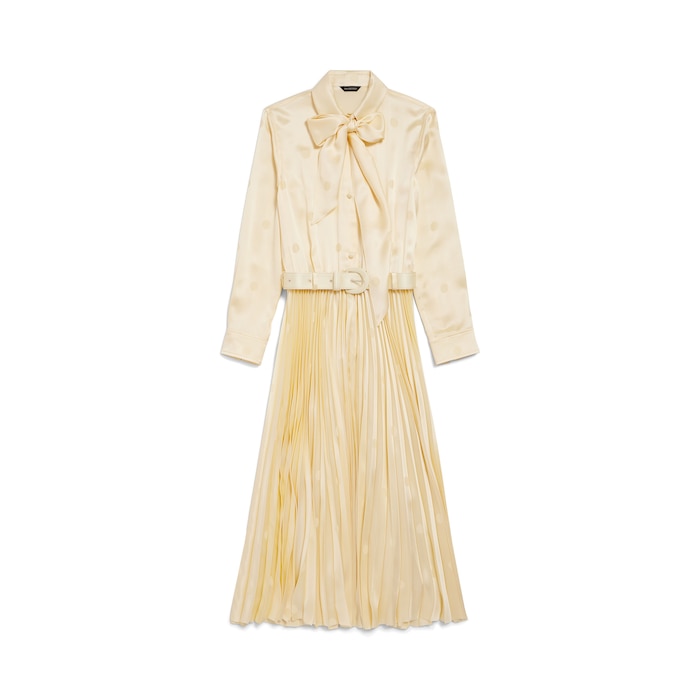 lace-up pleated dress