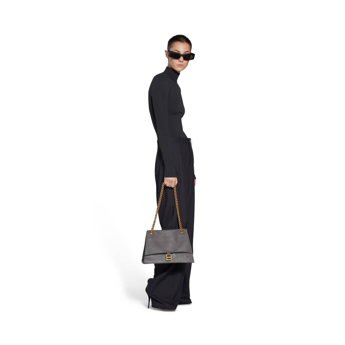 Women's Crush Medium Chain Bag in Dark Grey | Balenciaga US