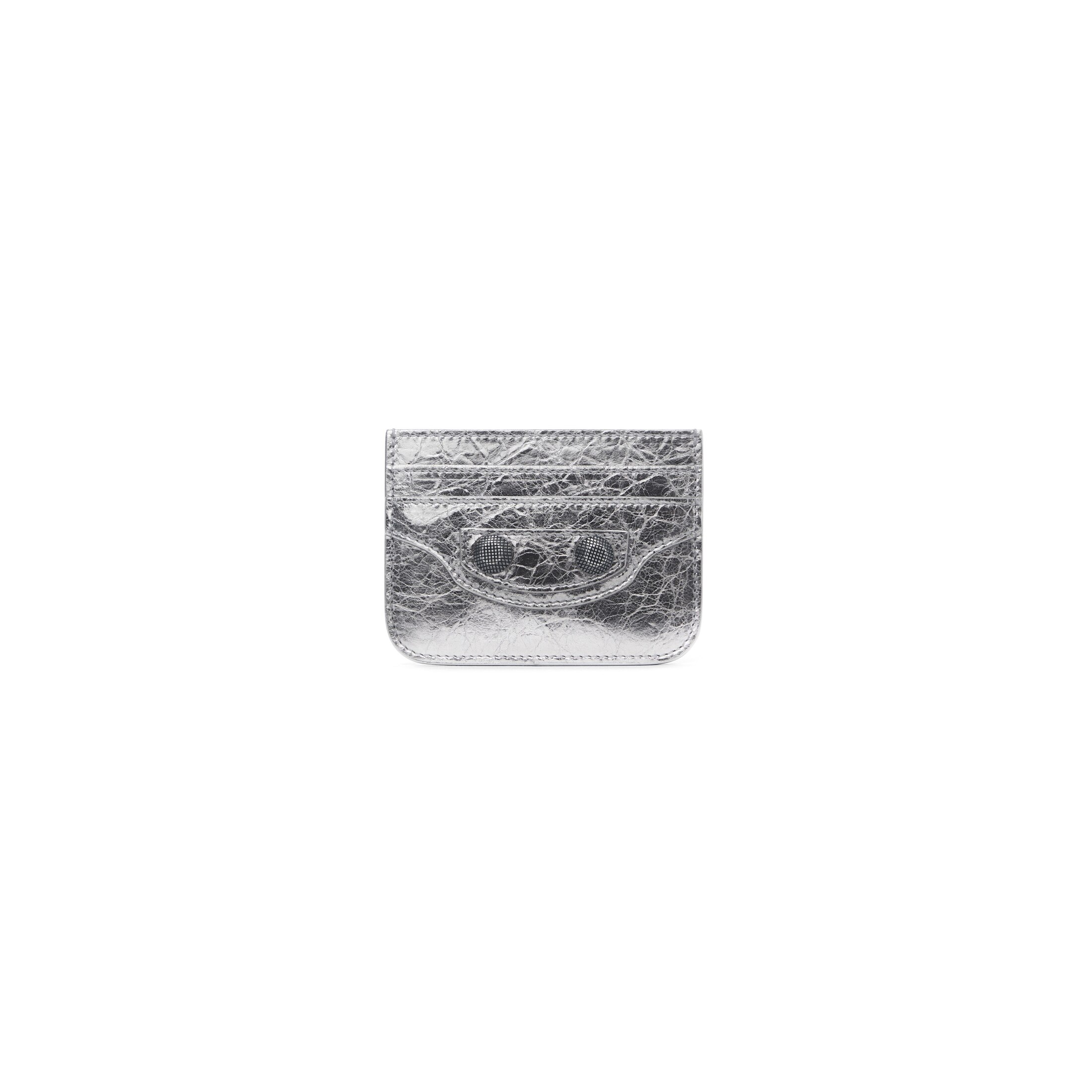 Balenciaga Porte-Cartes Le Cagole Métallisé - Argent - Femme - Cuir D'Agneau