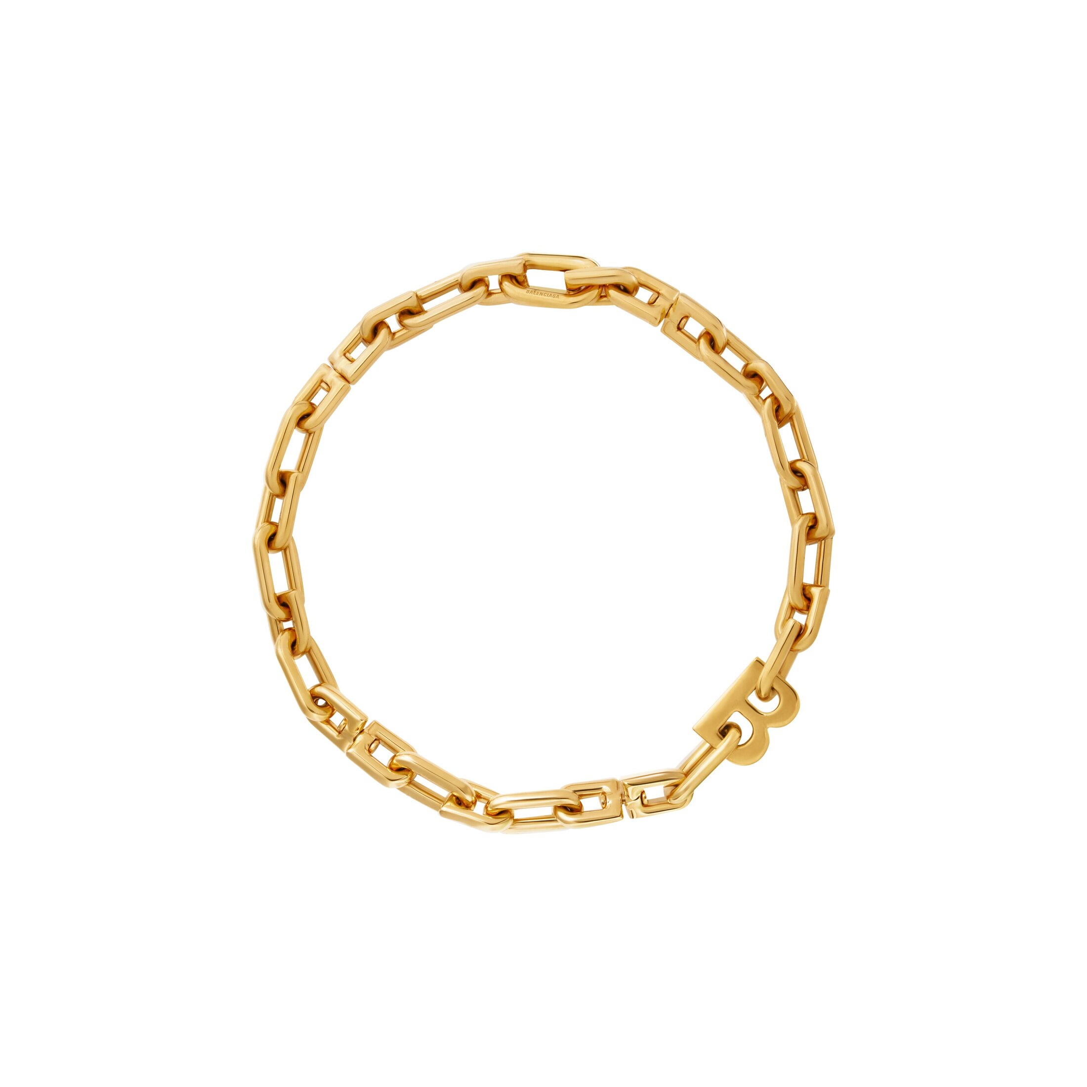 Balenciaga B Chain Thin Necklace - Gold - Unisex - M - Brass