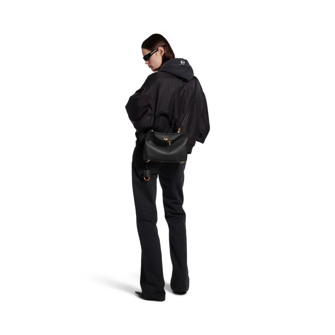 BALENCIAGA Rodeo 型押しミディアム ハンドバッグ 7897722AA5 Women's Rodeo Handbag Medium in Black | Balenciaga US