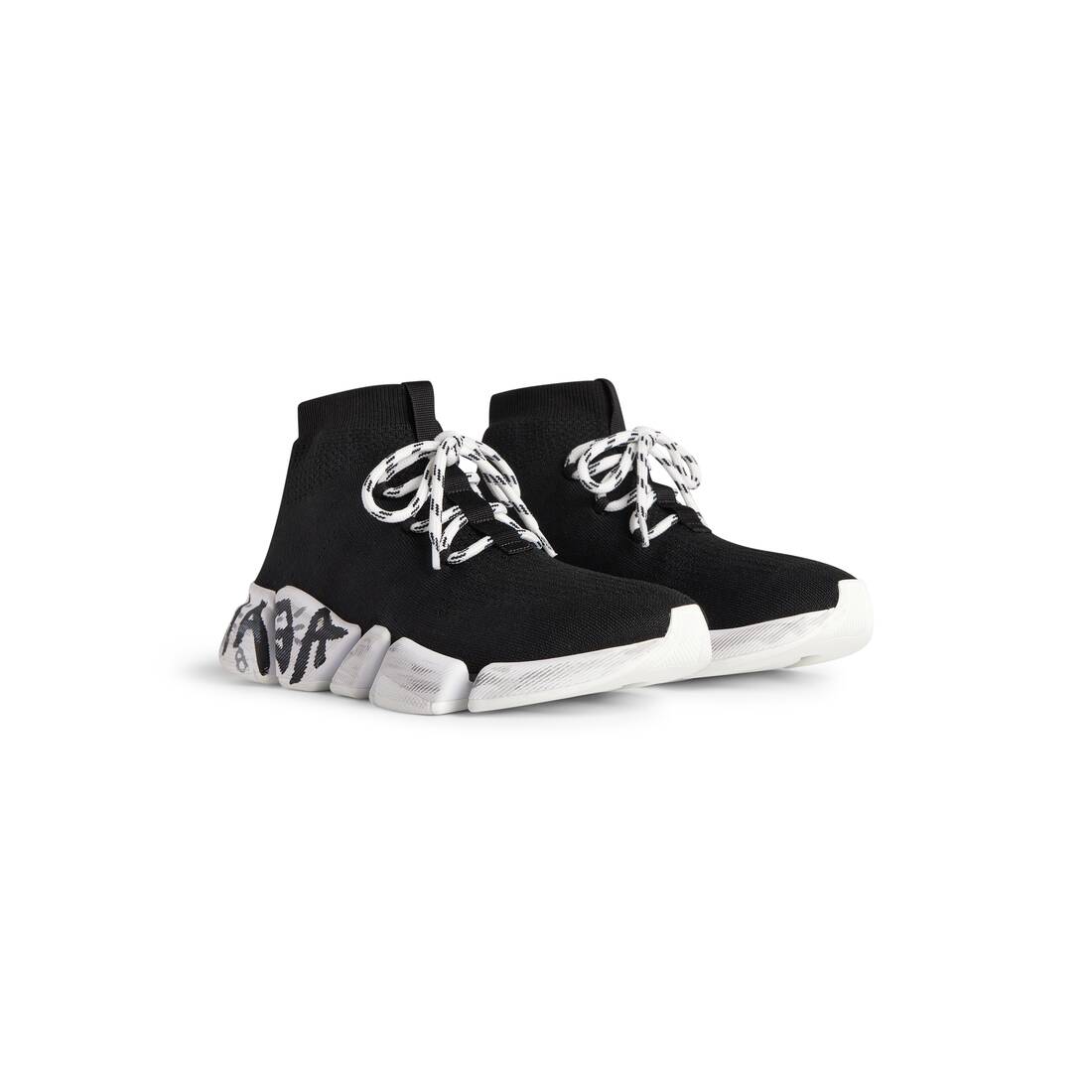 Men's Speed 2.0 Lace-up Graffiti Recycled Knit Sneaker in Black