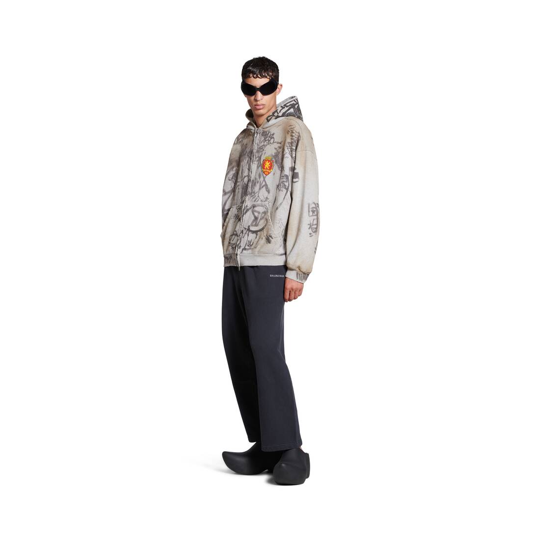 Skater Zip-up Hoodie Medium Fit in Grey