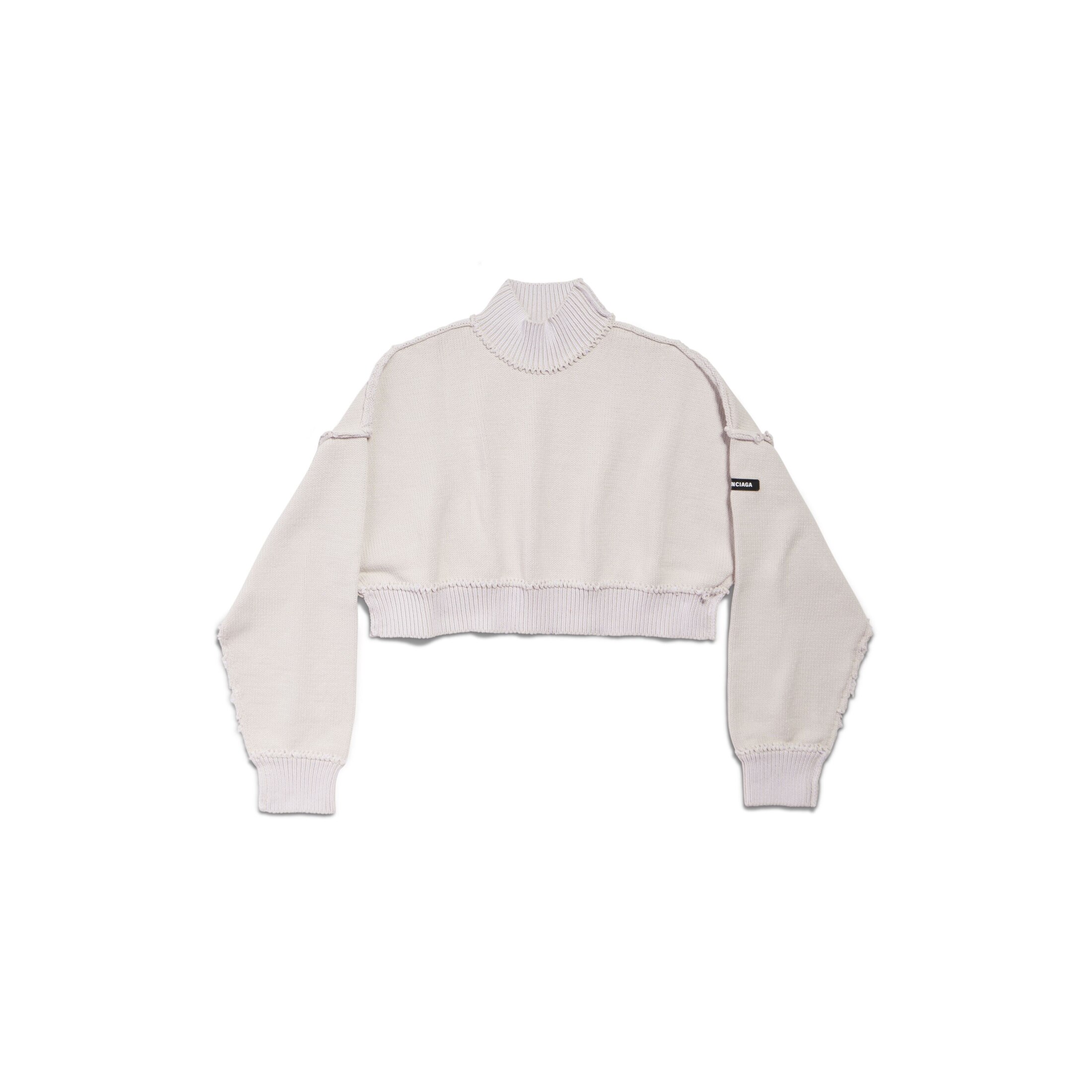 Balenciaga Large Cropped Sweater - White - Women's - - Cotton