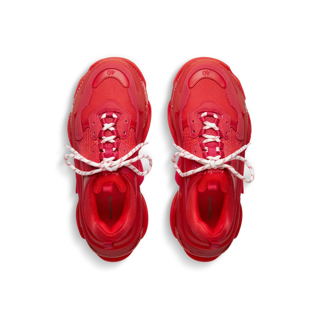 Red Balenciaga Triple S Shoes