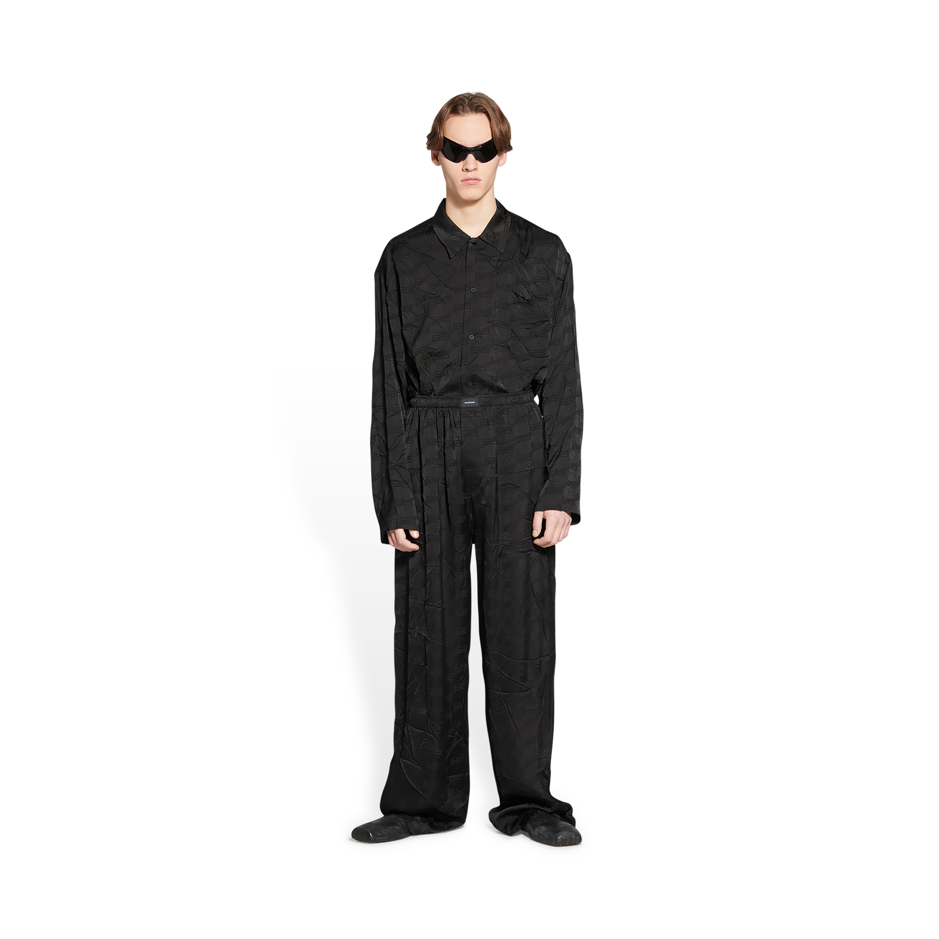 Men's Bb Monogram Pyjama Pants in Black