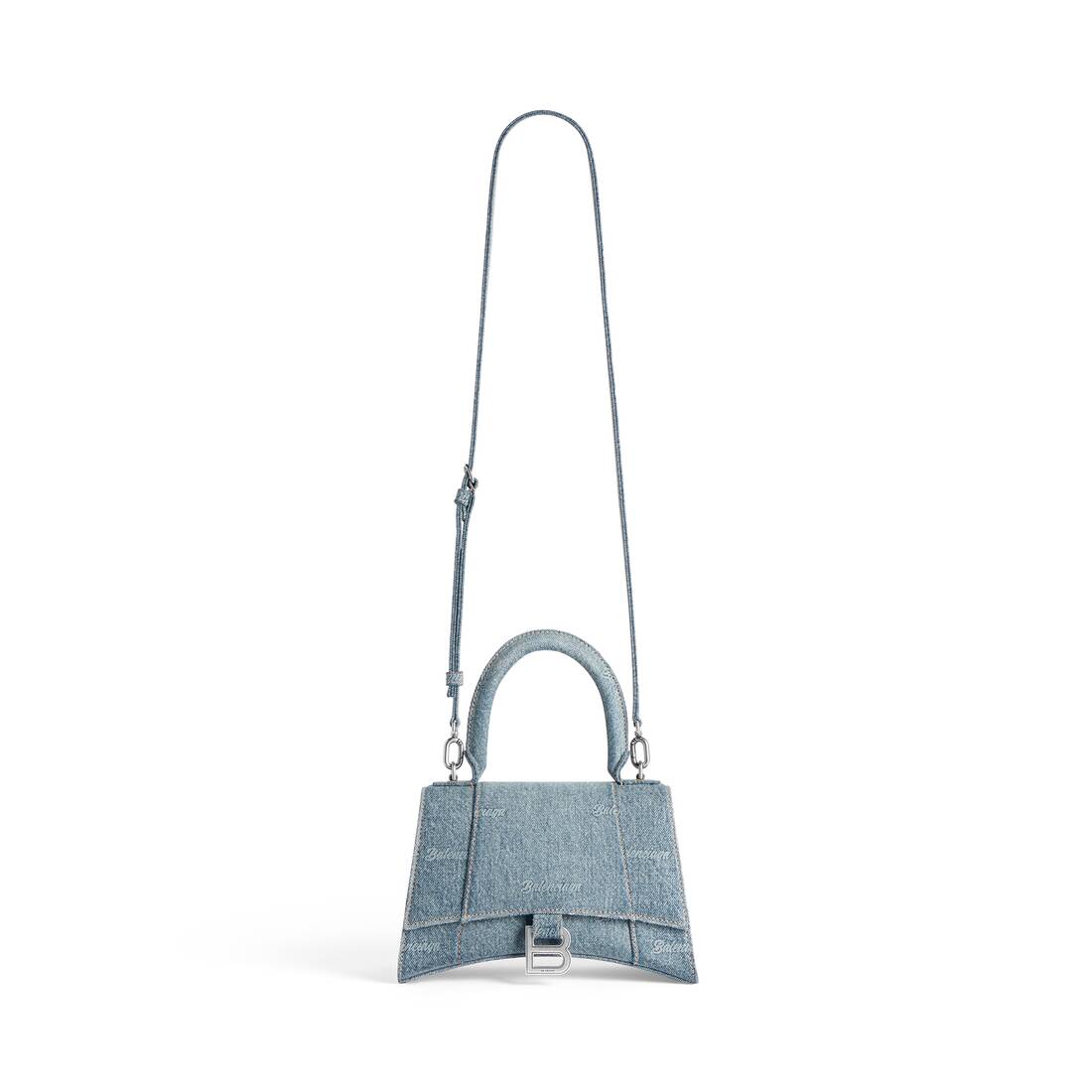 Women's Hourglass Small Handbag Girly Allover Denim in Light Blue