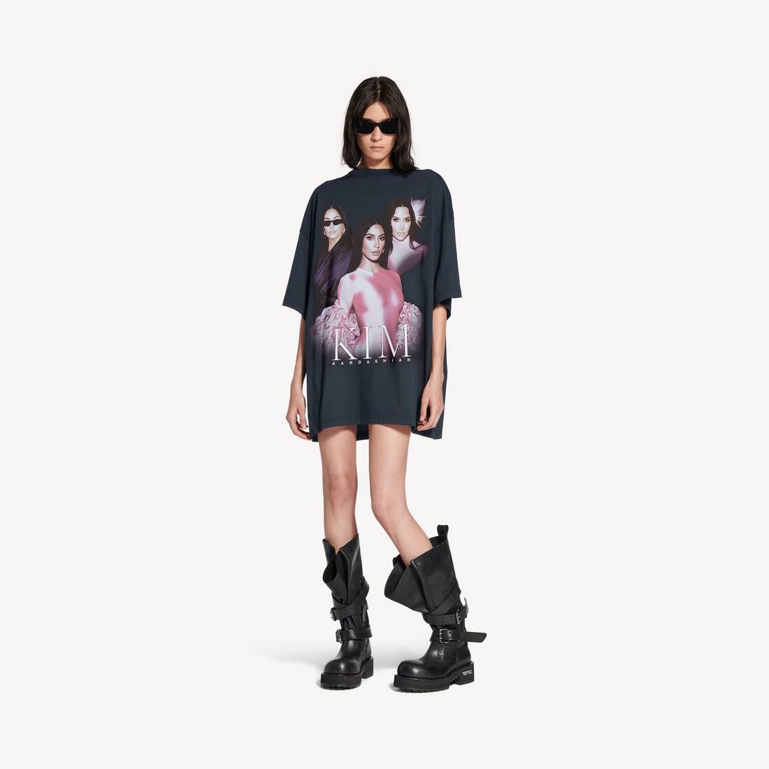 Kim K Oversized T-shirt in Faded Black Balenciaga US